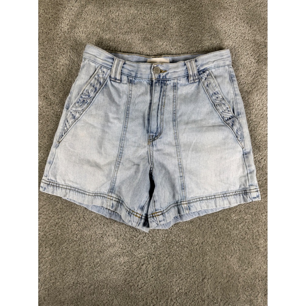 Habitual Light Wash Denim Shorts Braided Pocket Detail Size 0/25 HBJ02219B